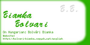 bianka bolvari business card
