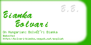 bianka bolvari business card